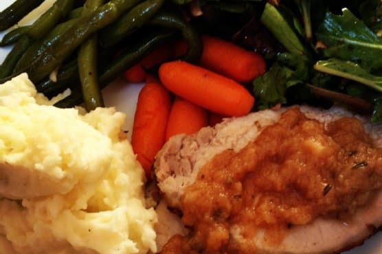 Perfect Roasted Pork Loin & Homemade Rosemary Applesauce