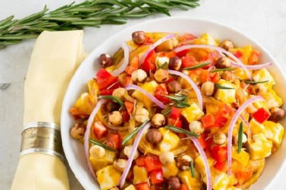 Butternut Squash Tofu Salad With Toasted Hazelnuts