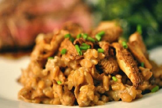 Farro With Porcini, Chanterelles & Mascarpone