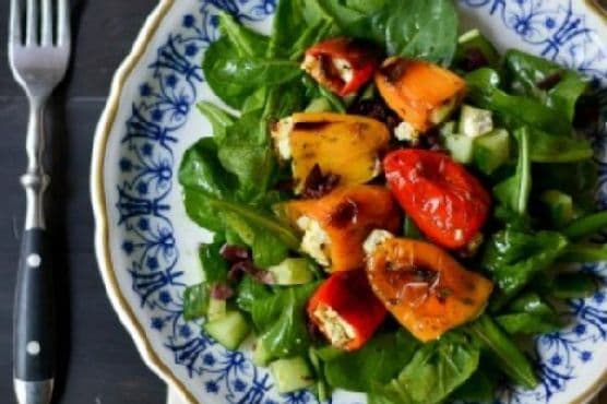 feta-stuffed mini pepper salad