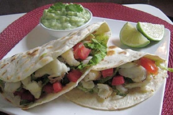 Grilled Fish Tacos with Spicy Tequila-Lime Guacamole