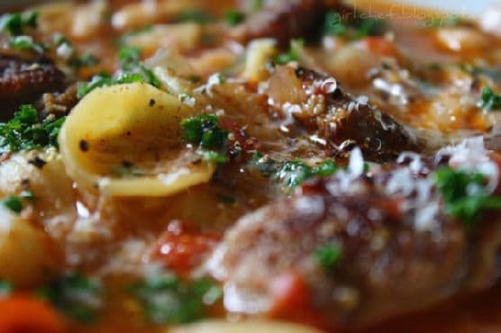 Orecchiette, Sausage and White Bean Soup