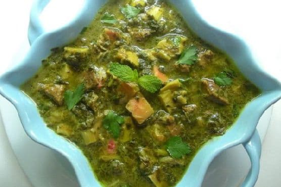 Persian Rhubarb Stew (Khoresh Rivas)