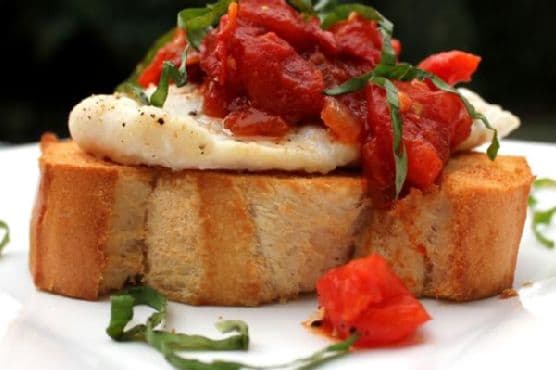 Roasted Fish Bruschetta