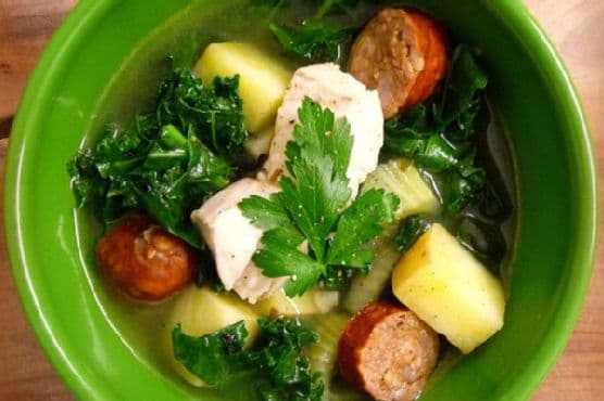 Spicy Halibut Stew With Chorizo and Kale