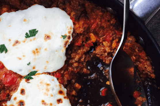 Italian Stuffed Pepper Cauliflower Rice Skillet