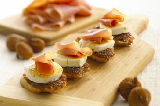 Goat Cheese, Fig And Proscuitto Crostini