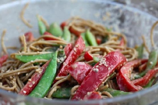 Snow Pea Sesame Noodle Salad